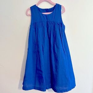 Royal blue a-line sleeveless dress from Primary, girls size 6-7, pockets